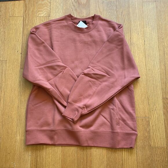 Jordan Flight Fleece Crewneck Oversized Sweatshirt Orange Women M(FB5116-810) - Picture 5 of 10